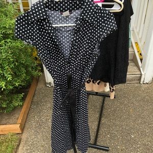 Tropical Wear black and white polka dot dress